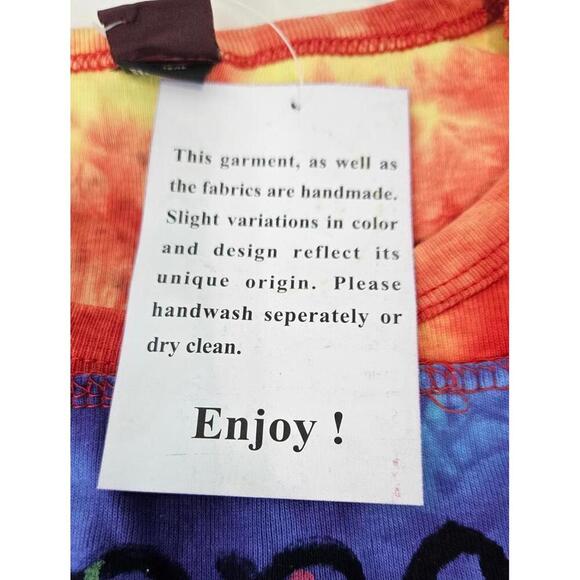 Himalayan Group Hand Painted Colorful Bohemian Long Sleeve Top Size Small - Picture 6 of 7